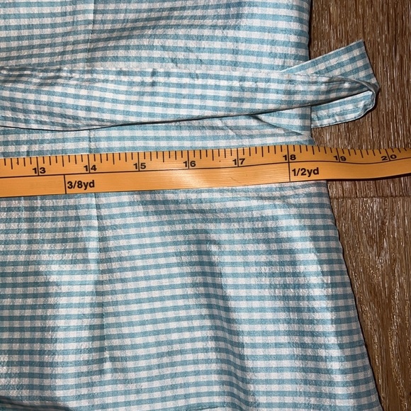 Laura Ashley 100% Silk Gingham Sleeveless Button-Down Dress Size 12 - Picture 7 of 15